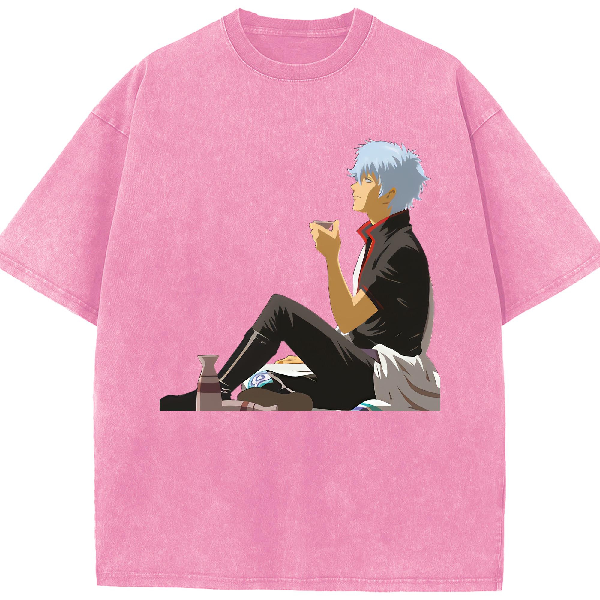 （画像用） ぎんたま 坂田銀時（さかたぎんとき） 神楽 志村新八（しむら しんぱち） GINTAMA Sakata Gintoki Kagura Shimura Shinpachi 綿100% ヴィンテージ風 半袖Tシャツ（フロントプリント）